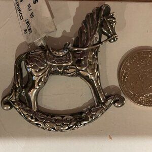 Vintage Sterling silver rocking horse pin
